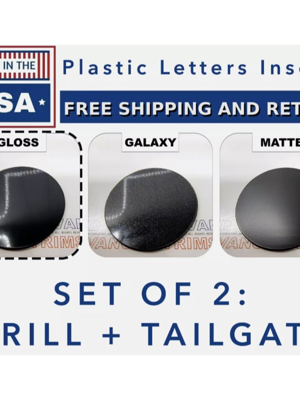 SET OF 3: FITS Sorento 2022 fits Letters Plastic Overlay in Gloss Black - Picture 5 of 9
